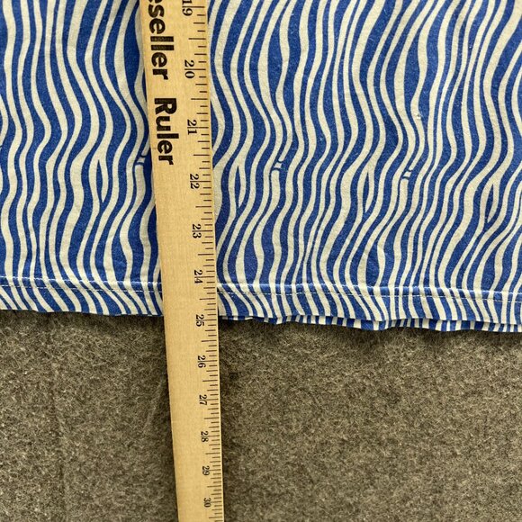 Lilly Pulitzer Tank Women Medium Blue White Stripe Embroidered Shirt Top Zebra - Picture 8 of 9